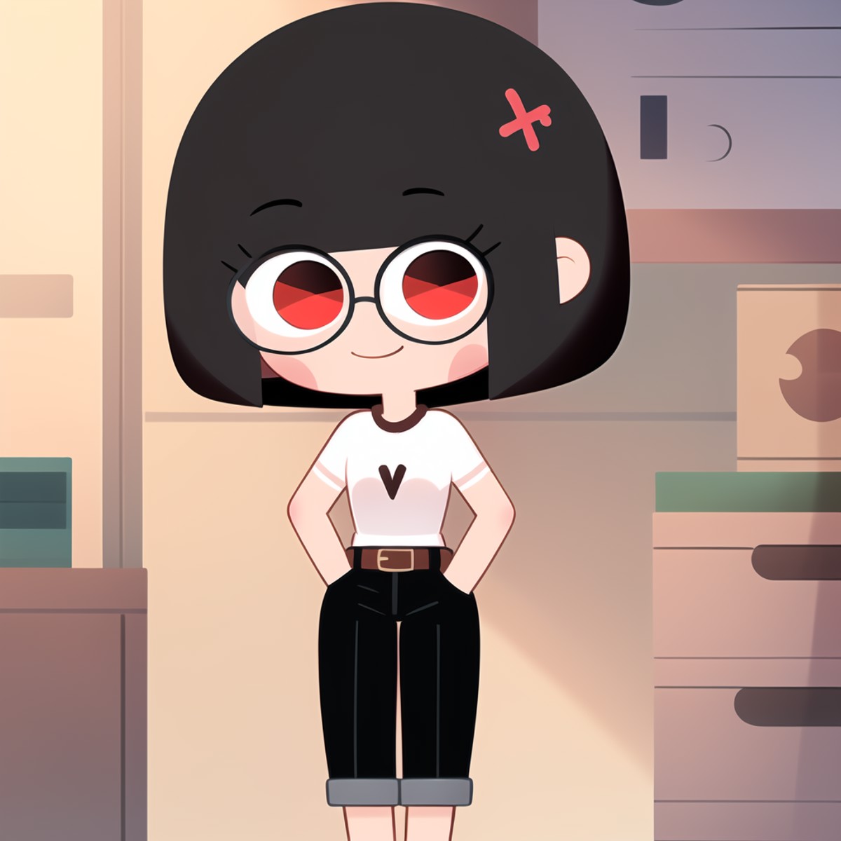 10111-3843219966-, full body, chibi, 1girl,bob cut, _1girl, solo, brown hair, smile, looking down, office lady, red eyes, glasses, detailed , pa.png